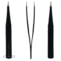 ESD Pinzette Schwarz Gerade Spitz 16S+K