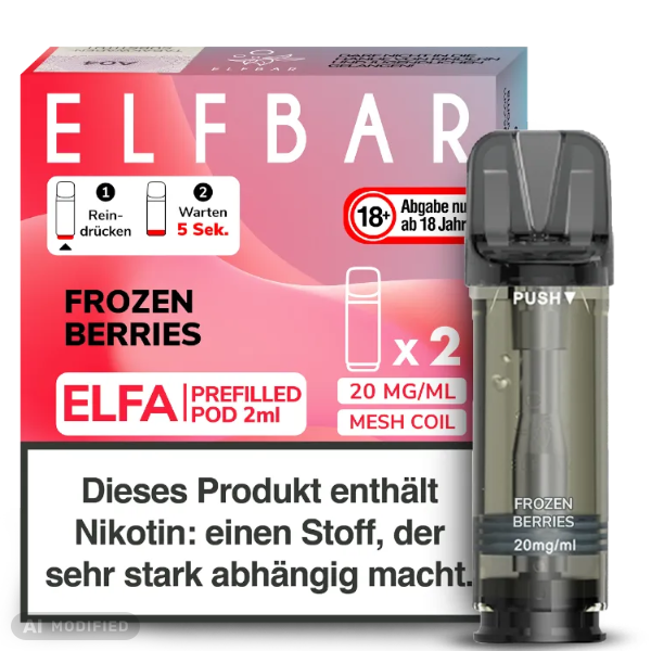 Elfbar - ELFA - 2x 2ml Prefilled Pod 20mg - Frozen Berries